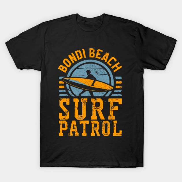 Bondi Beach Surf Patrol T-Shirt by Tezatoons